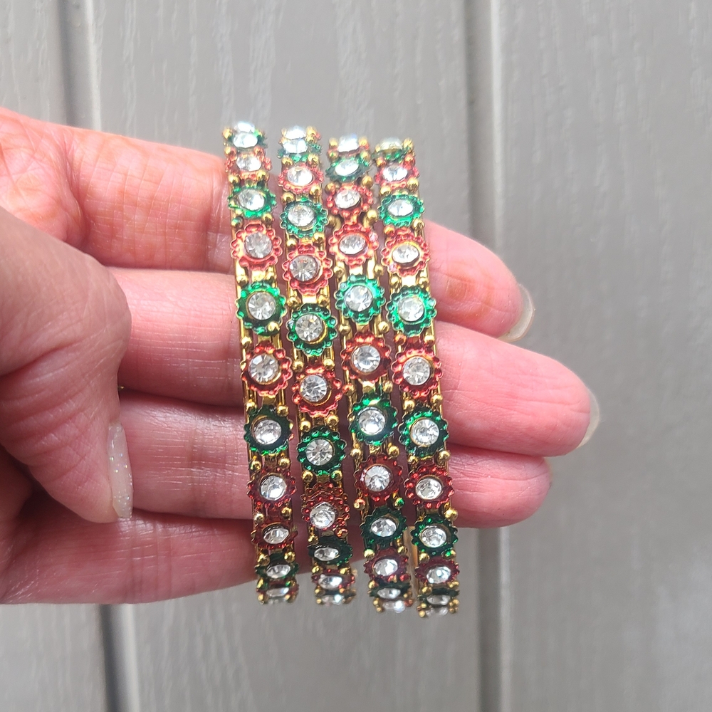 India Boutique Vibrant Crystal Bangles Indian punjabi fancy bangles bracelets